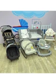 TURHAN BEBE Yeni Doğan OSLO Bebek Çeyiz Seti BEŞİK + BEBEK ARABASI + PUSET +YÜRÜTEÇ+MAMA SANDALYESİ+ANA KUCAĞI - 1