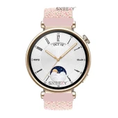 Sneezy Huawei Watch GT4 41mm İle Uyumlu 18mm Metal Klips Solo Fiberlink Örgü Kordon  Pudra thumbnail 4