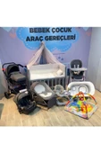 TURHAN BEBE Çeyiz Seti Bebek Arabası Puset Beşik Banyo Seti Yürüteç Ana Dizi Yürüteç Mama Sandalyesi Oyun Halısı - 1