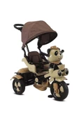 BabyHope 127A LÜX LITTLE PANDA ÜÇ TEKER TENTELİ İTMELİ BİSİKLET (KAHVE) - 1