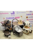 TURHAN BEBE Yeni Doğan Çeyiz Bebek Arabası+Puset+Park Beşik+Yürüteç+Ana Dizi+Oyun Halısı+Mama Sandal.+Baby Nest - 1