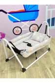 TURHAN BEBE Emniyet Kemerli Sabitlenir En Geniş Anne Yanı Hamak Beşik + Yastık Hediye - 1