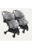TURHAN BEBE Yan Yana Birleştirmeli Kabin Boy İkiz Bebek Arabası Ayak Örtüsü + Yağmurluk +Taşıma Çanatası Hediye - 2