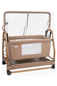 TURHAN BEBE Anne Yanı Sallanır Sabitlenir Tekerlekli Sepetli Fileli Cibinlikli Hamak Beşik + Yatak Hediye - 3