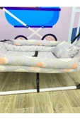 TURHAN BEBE Emniyet Kemerli Sabitlenir En Geniş Anne Yanı Hamak Beşik + Yastık Hediye - 5