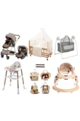 TURHAN BEBE Ahşap Anne Yanı Beşik + Bebek Arabası + Puset + Otomatik Beşik + Yürüteç + Mama Sandalyesi + Çanta - 2