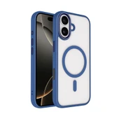 iPhone 17 Kılıf Wireless Şarj Özellikli Zore Krom M-safe Silikon Kapak - Lacivert thumbnail 1