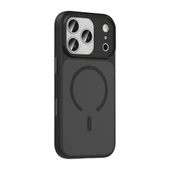 iPhone 17 Pro Kılıf Mat Arka Yüzey Wireless Şarj Özellikli Zore Flet M-safe Kapak - Lacivert thumbnail 3