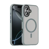 iPhone 17 Kılıf Mat Arka Yüzey Wireless Şarj Özellikli Zore Flet M-safe Kapak - Siyah thumbnail 2