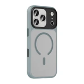 iPhone 17 Pro Kılıf Mat Arka Yüzey Wireless Şarj Özellikli Zore Flet M-safe Kapak - Siyah thumbnail 4