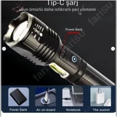 El feneri OlP19 Yüksek Performanslı 500m geceyi gündüz yapan hizli şarj Şarj Edilebilir El Feneri thumbnail 4