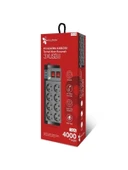 Ftr-08 3 Usb / 8 Priz Girişli Açma-kapama Düğmeli Termal Akım Korumalı Priz - 1