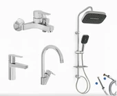 Artema Nora S Banyo Bataryası + Lavabo Bataryası + Eviye Bataryası + Doppo Prime Lux Tepe Duş Sistemi thumbnail 1