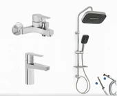 Artema Nora S Banyo Bataryası + Nora S Lavabo Bataryası + Doppo Prime Lux Tepe Duş Sistemi thumbnail 1