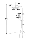 Artema Nora S Banyo Bataryası + Nora S Lavabo Bataryası + Doppo Siena Lux Tepe Duş Sistemi - 4
