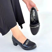 Yoer Siyah Rugan Dolgu Topuk Ayakkabı - 4