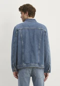 Mavi Erkek Oversize Denim Ceket - Günlük Stil - 3