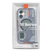 iPhone 16 Uyumlu Nio Magsafe Matte Armor Kılıf (Gri) - 3