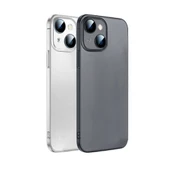 iPhone 14 Plus Frosted Glass Şeffaf Kamera Korumalı Kılıf (Siyah) - 4