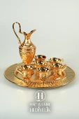 Zemzem Takımı | Zemzem Fincan Seti | Gold Zemzem Sunum Tepsisi, İbrik ve Bardak Set thumbnail 7