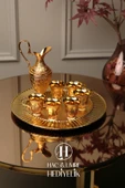 Zemzem Takımı | Zemzem Fincan Seti | Gold Zemzem Sunum Tepsisi, İbrik ve Bardak Set thumbnail 4