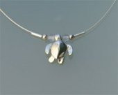 BIG BLUE Takı Kolye Gümüş Kordonlu YAVRU KAPLUMBAĞA - 1