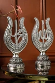 Ofis Biblo Ofis Dekor Hediyelik Lüks Gümüş Lale Allah Muhammed Dekoratif Obje Hediye Aksesuar Seti thumbnail 1