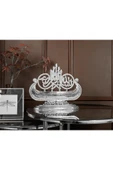 LÜKS OFİS HEDİYESİ FİGÜR DEKORATİF OBJE GEMİ BESMELE GÜMÜŞ thumbnail 2
