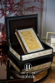Masif Ahşap Gümüş İşlemeli Kuran Kabı ve Kuranı Kerim Seti, Dini Hediyelik, Manevi Hediye, Kuran thumbnail 1