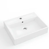 Turavit Vega Dikdörtgen Beyaz Delikli Lavabo 60x45 Cm VG0060 thumbnail 2