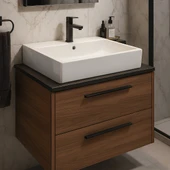 Turavit Vega Dikdörtgen Beyaz Delikli Lavabo 50x42 Cm VG0050 - 1