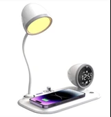 S-link SL-CW21 Beyaz Telefon Uyumlu Fast Şarj 15W Ayarlanabilir Led Işıklı  Masa Lambası thumbnail 1