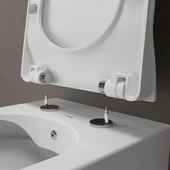 Creavit Elegant Beyaz Kanalsız Asma Klozet EG321, Duroplast Yavaş Kapak, Terra Gömme Rezervuar Set - 8