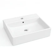 Turavit Vega Dikdörtgen Beyaz Delikli Lavabo 50x42 Cm VG0050 - 2