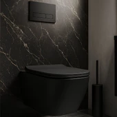 Turavit Luna Kanalsız Mat Siyah Asma Klozet LN5610S, Luna Mat Siyah Duroplast Yavaş Kapak - 6
