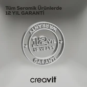 Creavit Elegant Beyaz Kanalsız Asma Klozet EG321, Duroplast Yavaş Kapak, Terra Gömme Rezervuar Set - 7