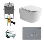Turavit Rondo Kanalsız Beyaz Asma Klozet RND5512, Nkp Yavaş Kapak, Creavit Terra Gömme Rezervuar Set thumbnail 1