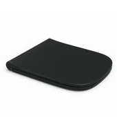 Turavit Luna Kanalsız Mat Siyah Asma Klozet LN5610S, Luna Mat Siyah Duroplast Yavaş Kapak thumbnail 4