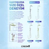 Creavit SH660GR Gun Grey/Metalik Gri Tepe Duş Sistemi - 3