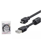 Hadron Hdx7538 1.5M Usb Mini V3-5Pin To Usb Kablo Siyah - 2