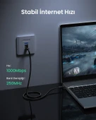 UGREEN CAT6 Ethernet Kablosu, 5 Metre, Siyah, 20162 - 8