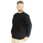 Erkek Sweatshirt Bisiklet Yaka Basic 20131 Siyah - 4