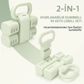 Ayarlanabilir Ağırlıklı Dambıl ve Kettlebell Seti 5,5 Kg Fitness Egzersiz Ağırlık Antrenmanı - 9