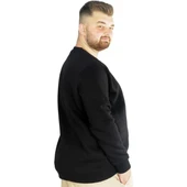 Erkek Sweatshirt Bisiklet Yaka Basic 20131 Siyah - 2