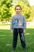 Bluey Desenli Lila Renk Kız Çocuk Eşofman Takım - 1