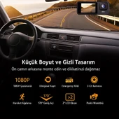 3 Kanallı 1080P Full HD WiFi Destekli Araç Kamerası - Gece Görüşlü, Park Monitörlü, Geniş Açı - 6