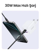 UGREEN 30W GaN Hızlı Şarj Cihazı 2 Portlu, 1xUSB-A, 1xUSB-C, Beyaz, 65015 - 5