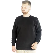 Erkek Sweatshirt Bisiklet Yaka Basic 20131 Siyah - 3