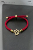 Burca Özel Mevlana Motifli Kırmızı Örgü İpli 14 Ayar Altın Plakalı Hediye Bileklik-328 thumbnail 2