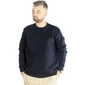 Erkek Sweatshirt Bisiklet Yaka Basic 20131 Lacivert thumbnail 1